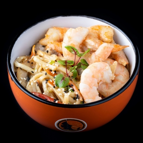 Wok с креветками в сливочном соусе Wok с креветками в сливочном соусе